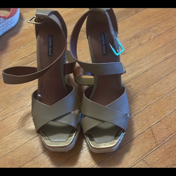 3 pair bundle high heels super cute wedge one real leather all woman size 8.5 - Picture 10 of 11